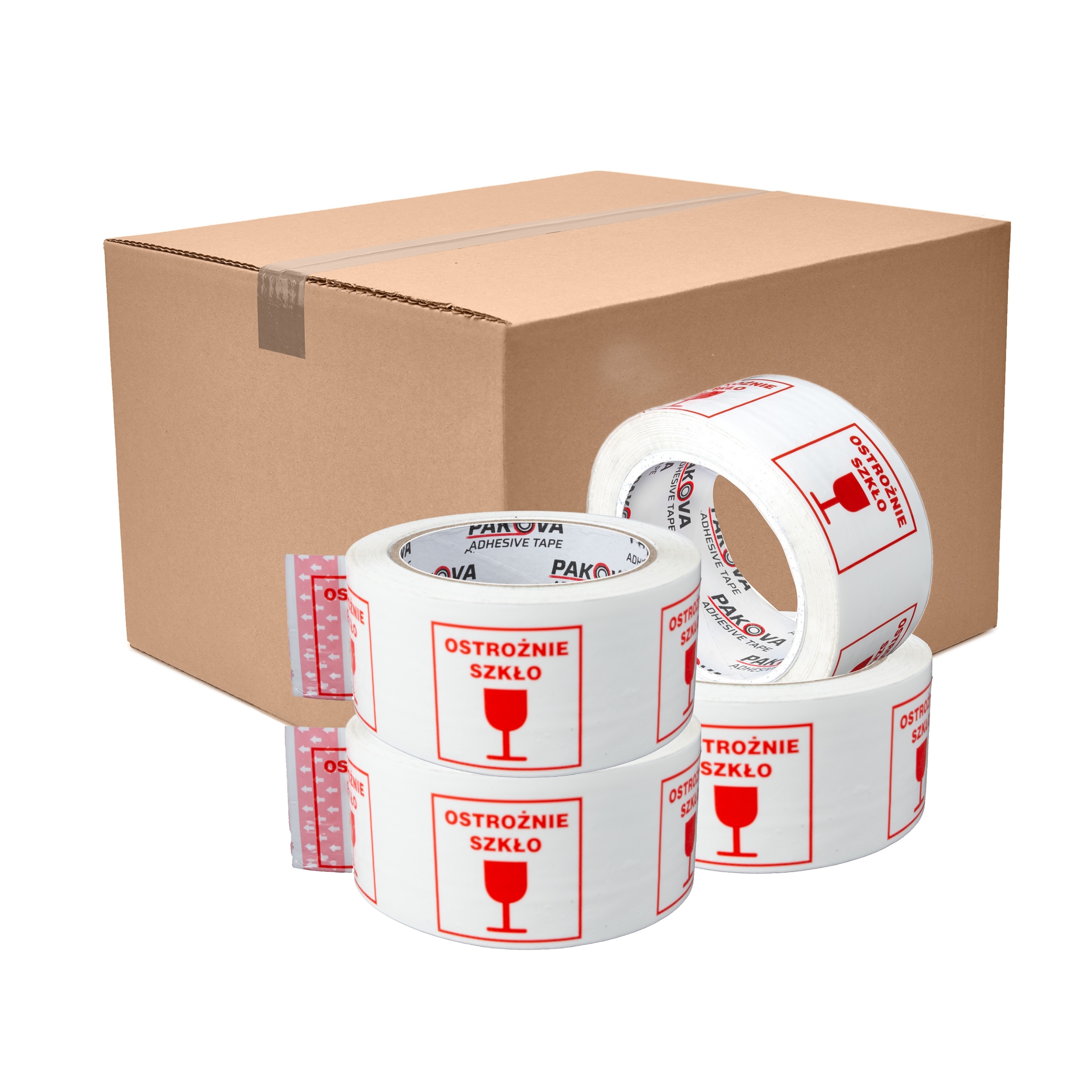 Taśma Z Nadrukiem Pakova 48/100 Ostrożnie Szkło 36szt