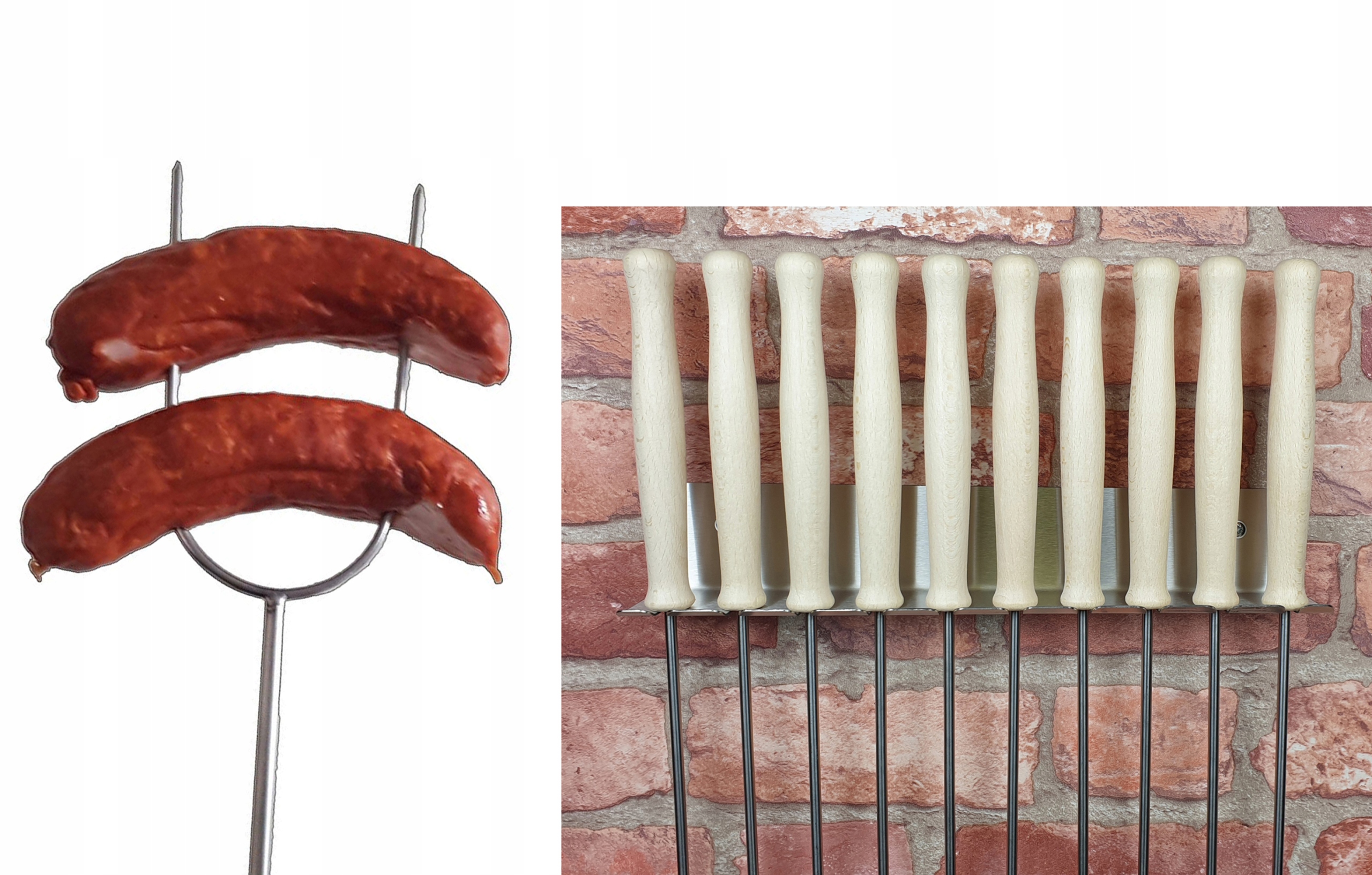 WP Widełki kije ognisko 10 + uchwyt nierdzewne 115