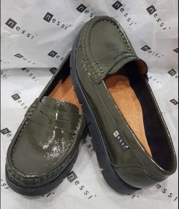 Mokasíny Nessi 76506 Zelená-khaki vel.36