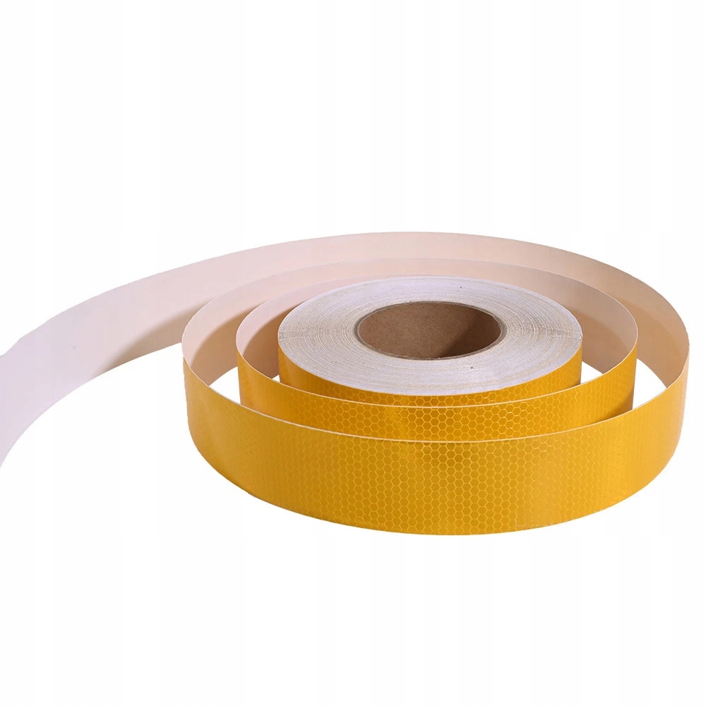 TAŚMA OSTRZEGAWCZA ODBLASKOWA NA AUTO TIR LAWETĘ KONTUROWA ŻÓŁTA 25m ZŁOTA Kolor pomarańczowy