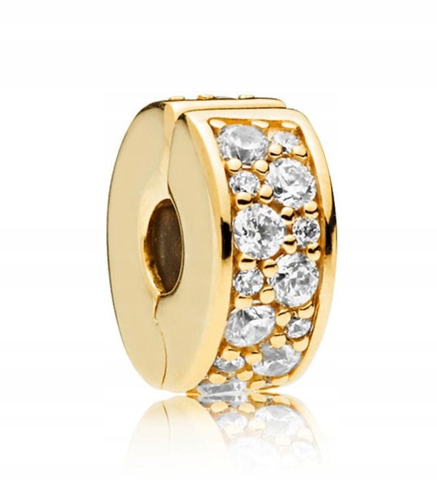 Klips Pandora Shine Złoty Pavé 768658C01