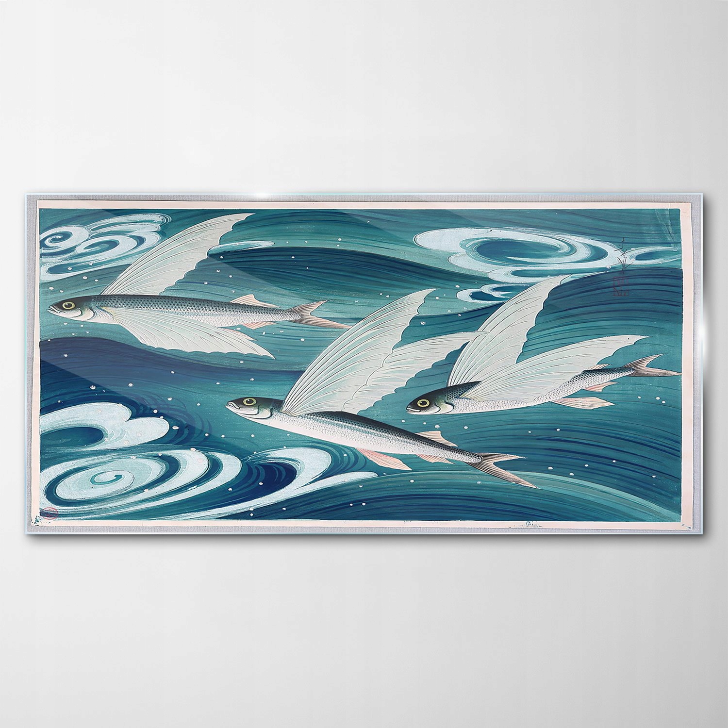 Obraz Sklenený dekor Japonsko Lietajúca ryba 140x70