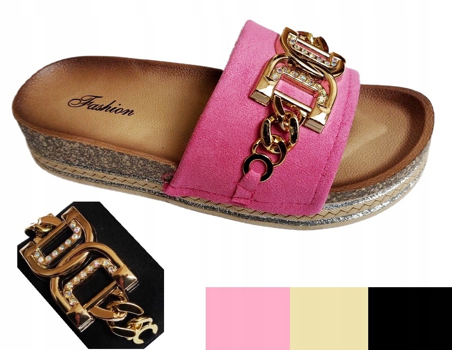 SZOK TEGO ROKU NIESPOTYKANE KLAPKI DAMSKIE NA NISKIM KOTURNIE DIAMENCIKI 40