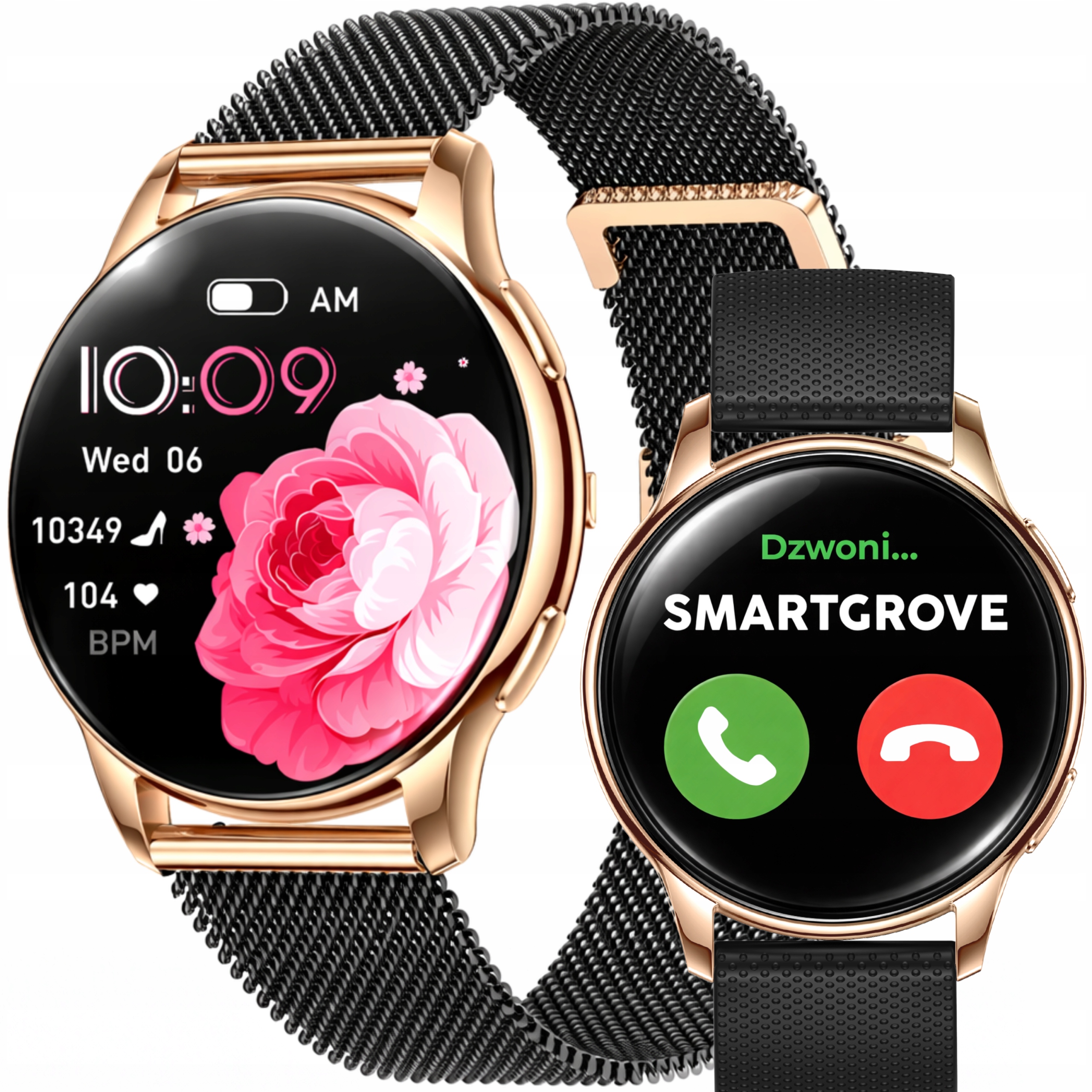 Chytré Hodinky Dámské Hodinky s Menu v Pl, Volání, Měření Pulsu, Kyslíku, Tlaku, Kroků