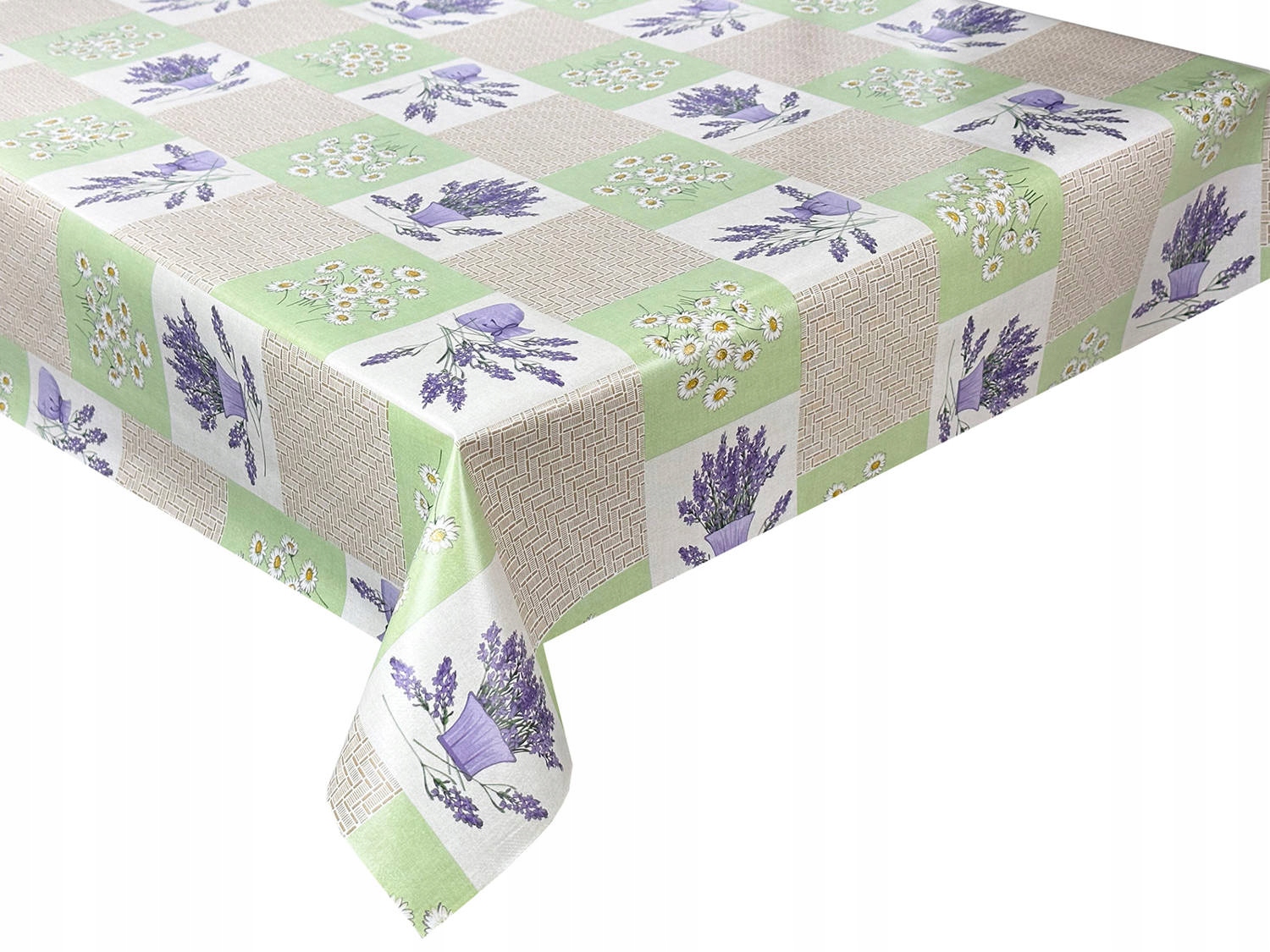 Cerata na Metry Obrus Ceratowy Beżowy Zielony Lawenda 180x140 cm