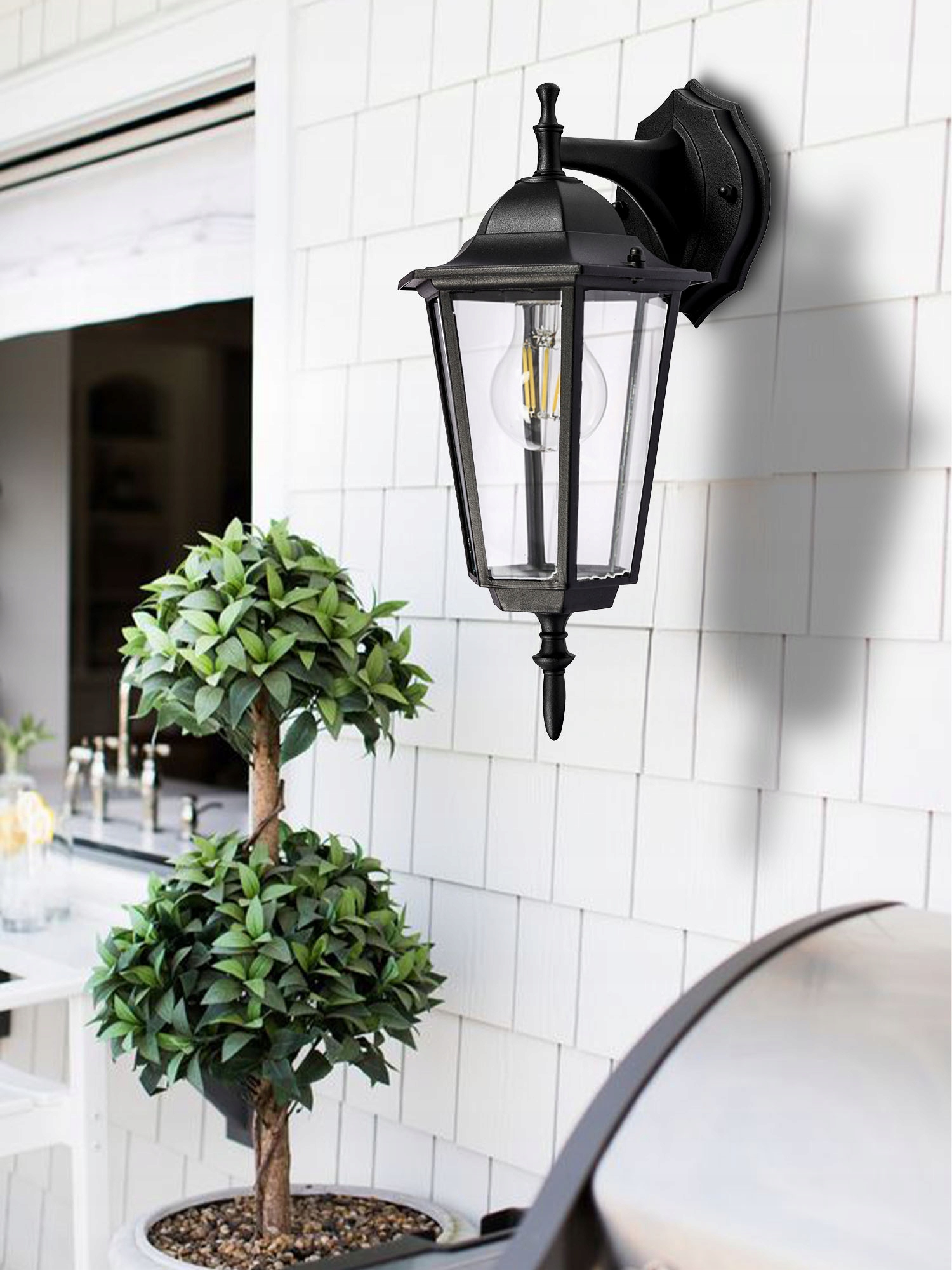 Lampa elewacyjna LED kinkiet ogrodowy LATARNIA E27 Strumień świetlny 0 lm