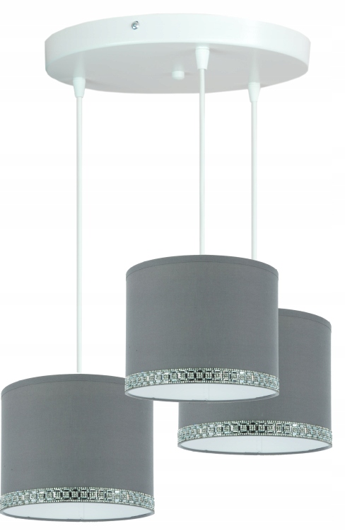 Módní závěsná stropní lampa, moderní lustr, šedé stínidlo 20 cm Dekor