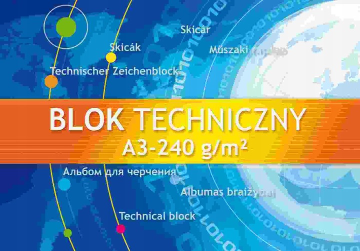 

Blok techniczny A3 10 kart biały 250 g/m2 Kreska