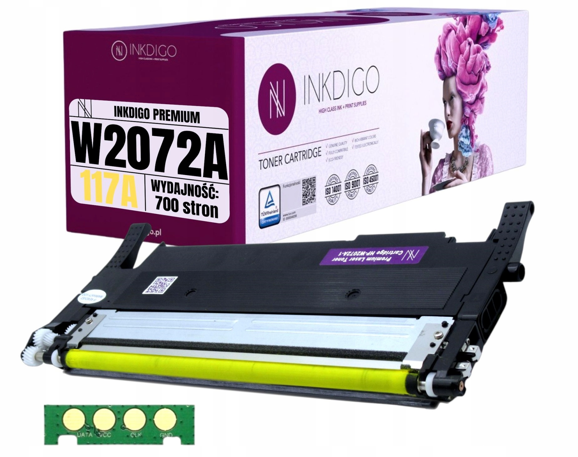 ŻÓŁTY TONER W2072A do HP LASER 150nw 150a MFP 179fnw 179fng 178 z CHIPEM