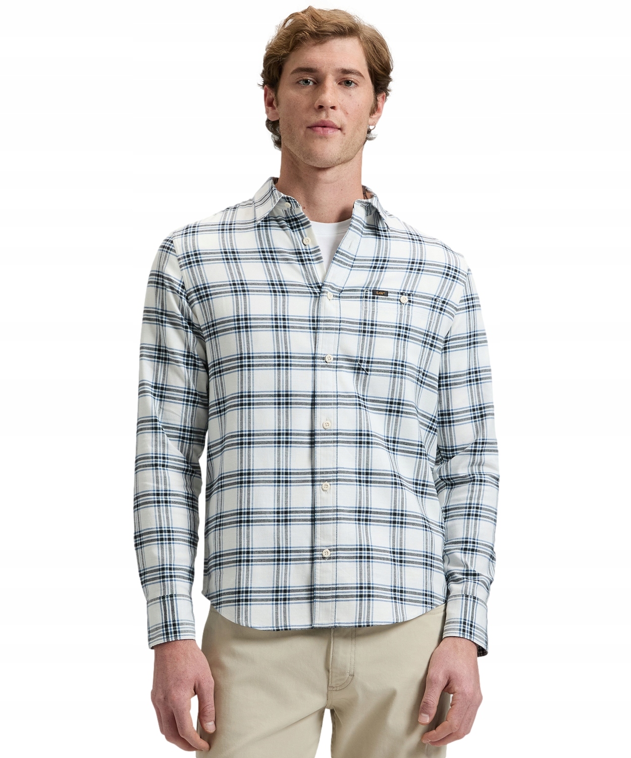 Košile Lee Leesure Shirt 112379207 Ecru Plaid M