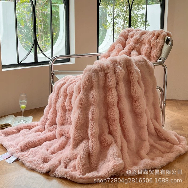 Plyšová deka Yiwu, růžová, 160 x 200 cm