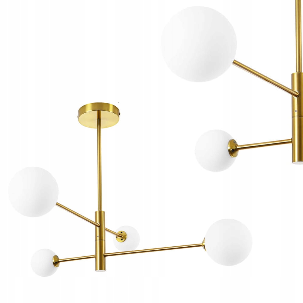 Lampa sufitowa Dorado ruchome złote ramionami szklane klosze Light Prestige