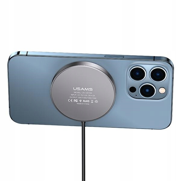 Usams Indukční nabíjení US-CD183 magnetic15W hliník černý/černý CD183CDX0