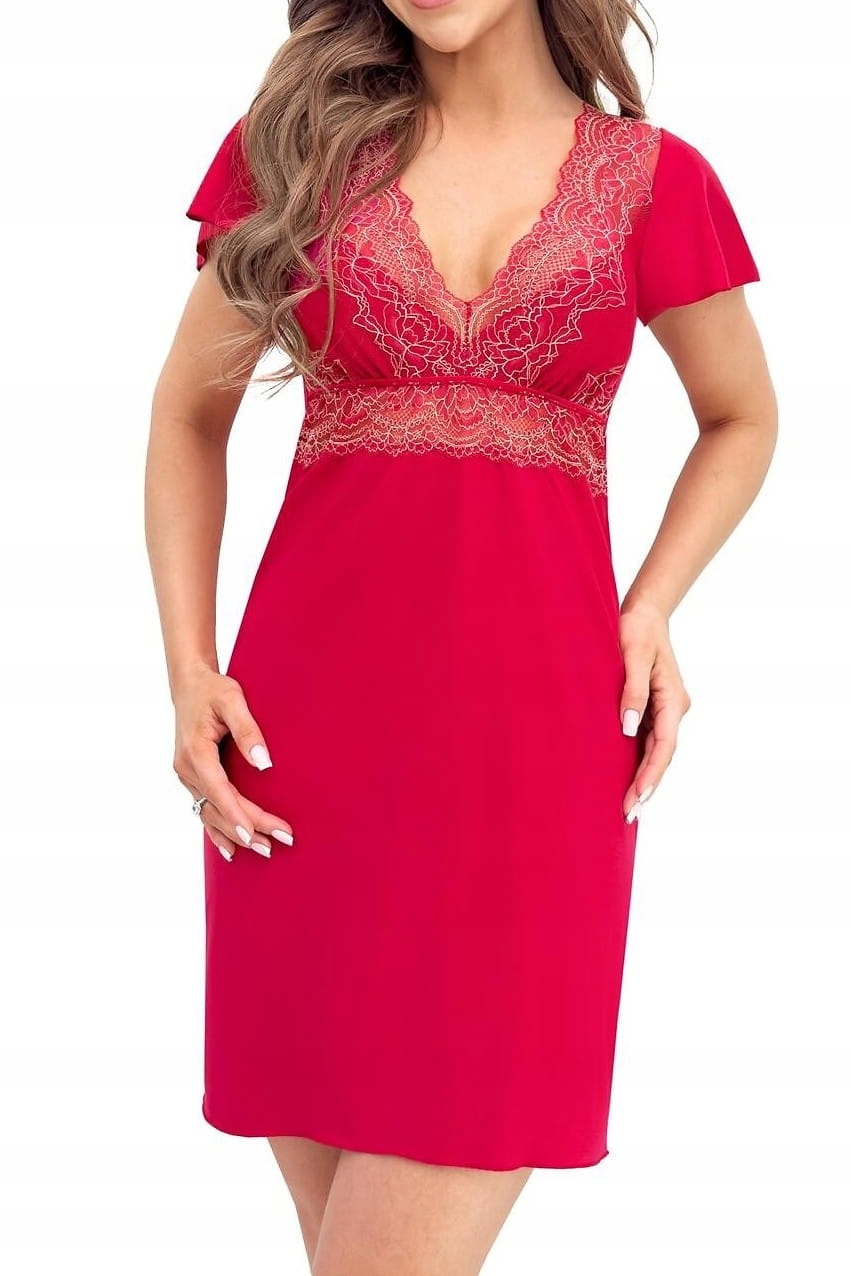 noční Donna Victoria s malinovou krajkou Košile velikost XL]