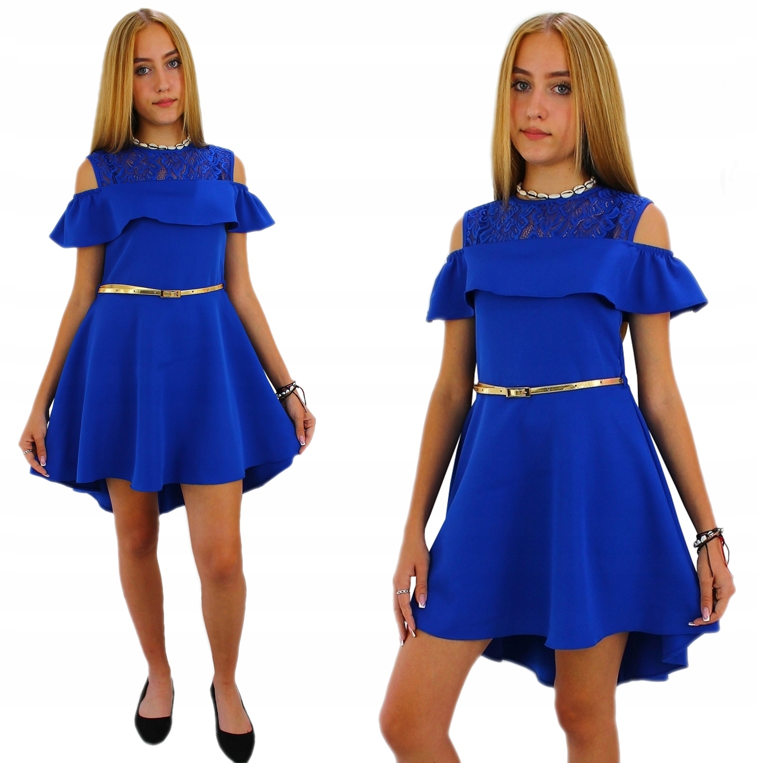 

Wizytowa Chabrowa Galowa Sukienka Z Paskiem 164