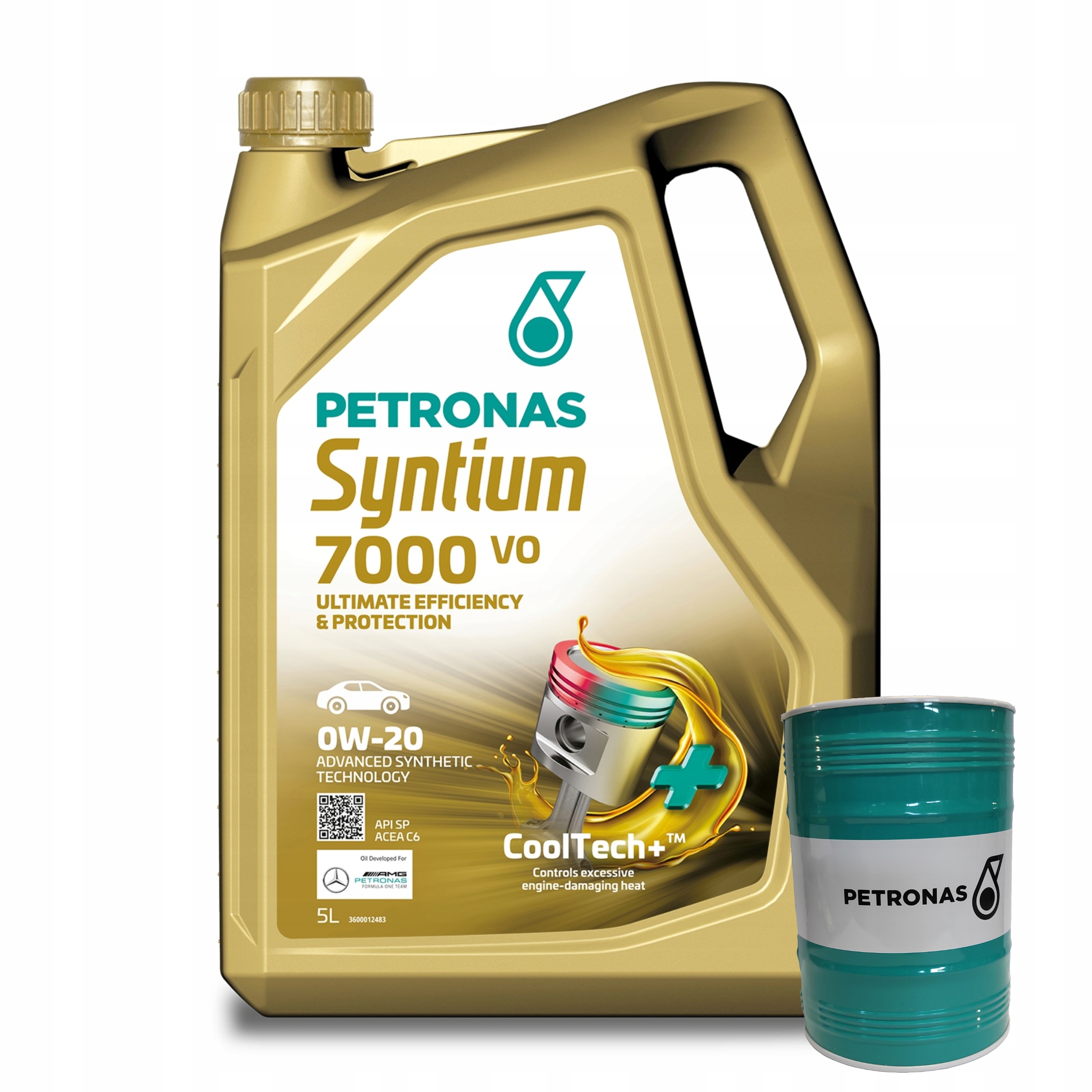 Motorový olej Petronas Syntium 7000 Vo Acea C6 0W-20 5L Pokladnička Zadarmo