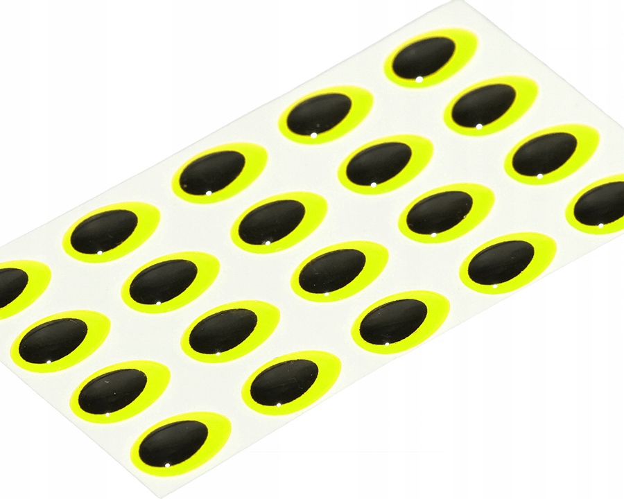 Oczy 3D W Kształcie Kropli Epoxy Eyes Teardrop 7mm SY-225407 Fluo Yellow