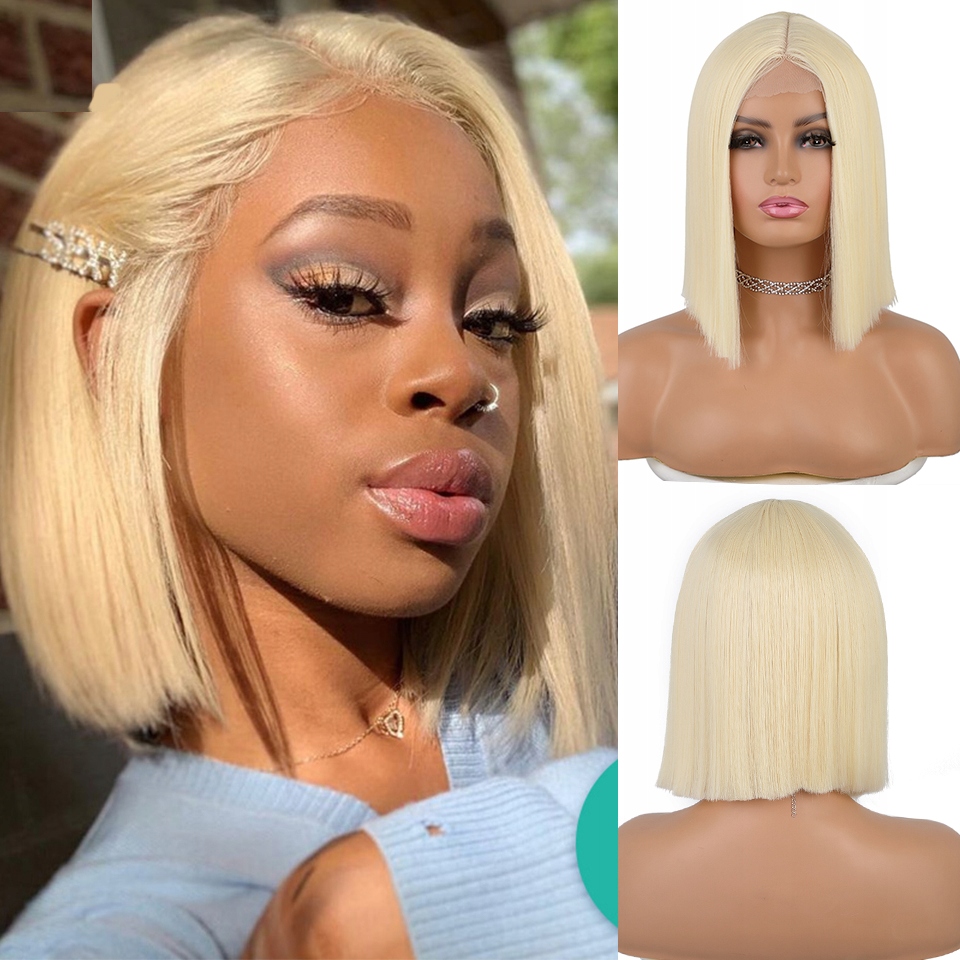Světlá blond mikádo paruka Lola se síťkou (lace front)