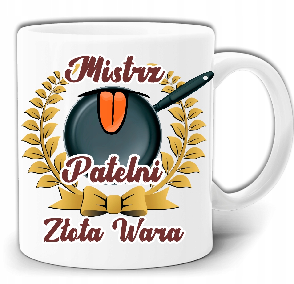 

Mistrz Patelni Złota Wara Śmieszny Kubek +pu GW170