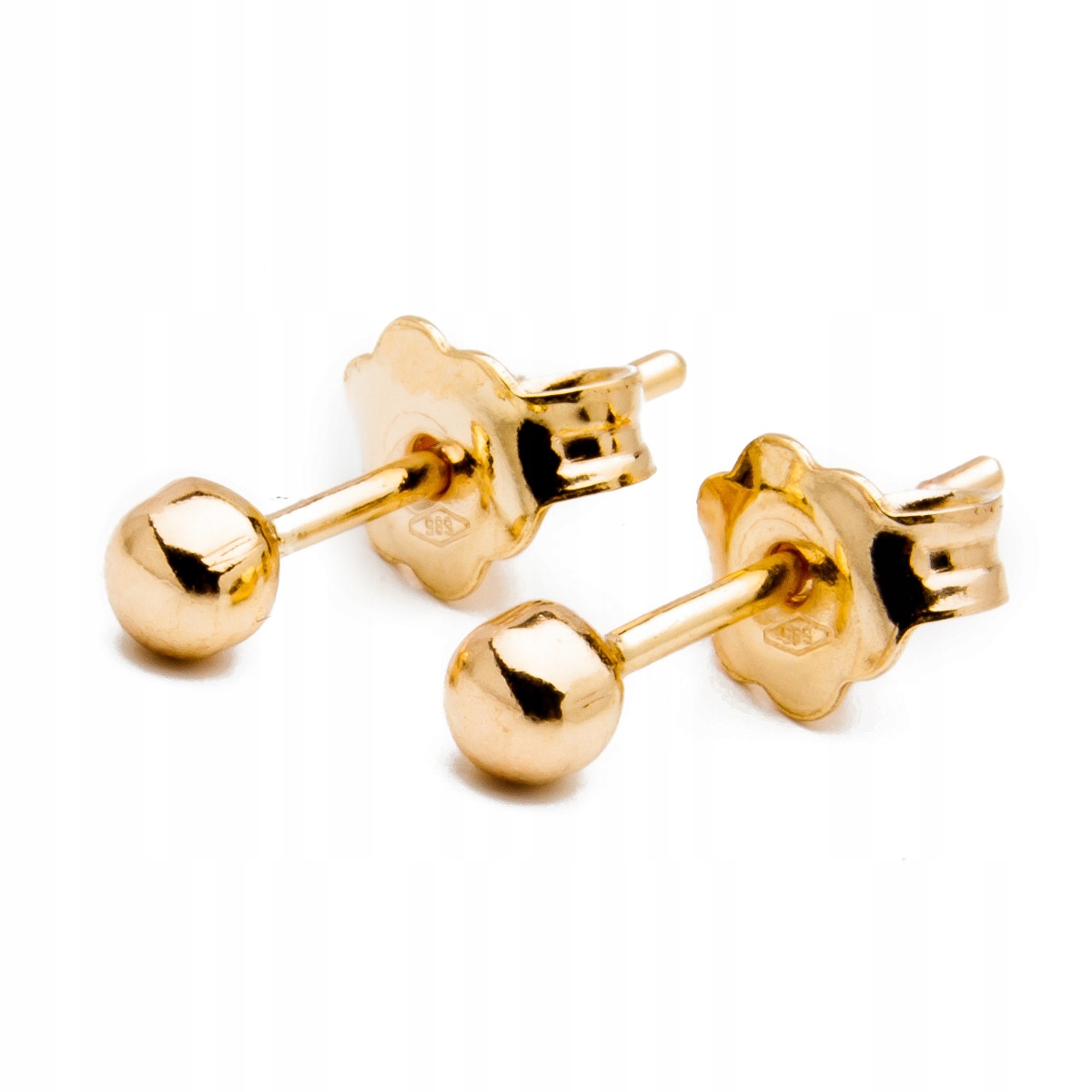 Zlaté náušnice 585 kulička 3 mm