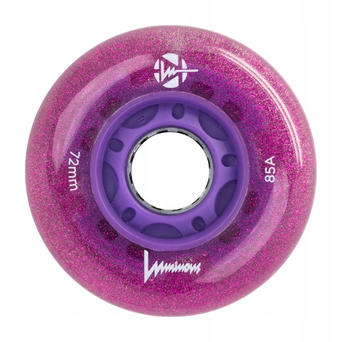 Koła Świecące Do Rolek Luminous Purple Haze 72MM Brokat