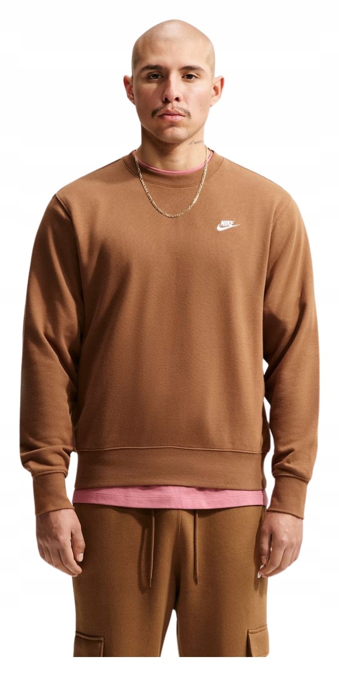 Mikina Nike Club Ft Světle Hnědá FN3888 270 vel. S