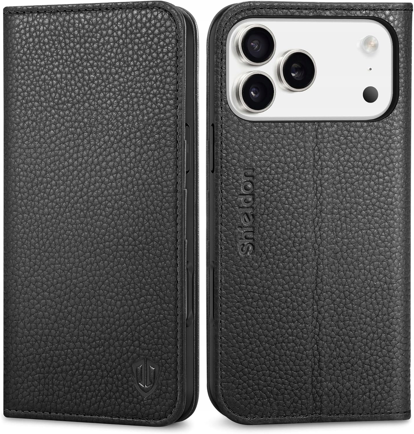 Pouzdro Shieldon pro iPhone 17 Pro Max 6,9" Pravá Kůže peněženka