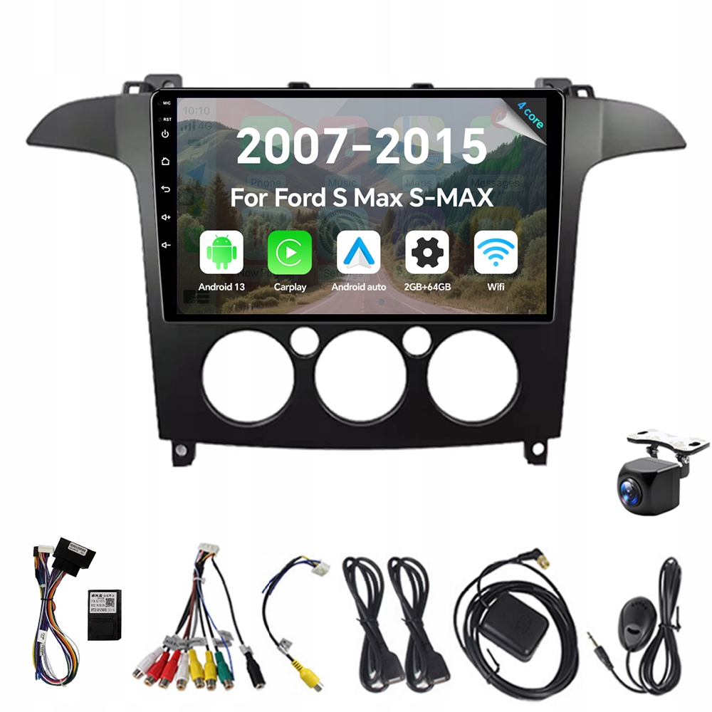 2Din Android 13 autorádio pro Ford S-max S-max 2007-2015 Mt 2G 64G Carplay