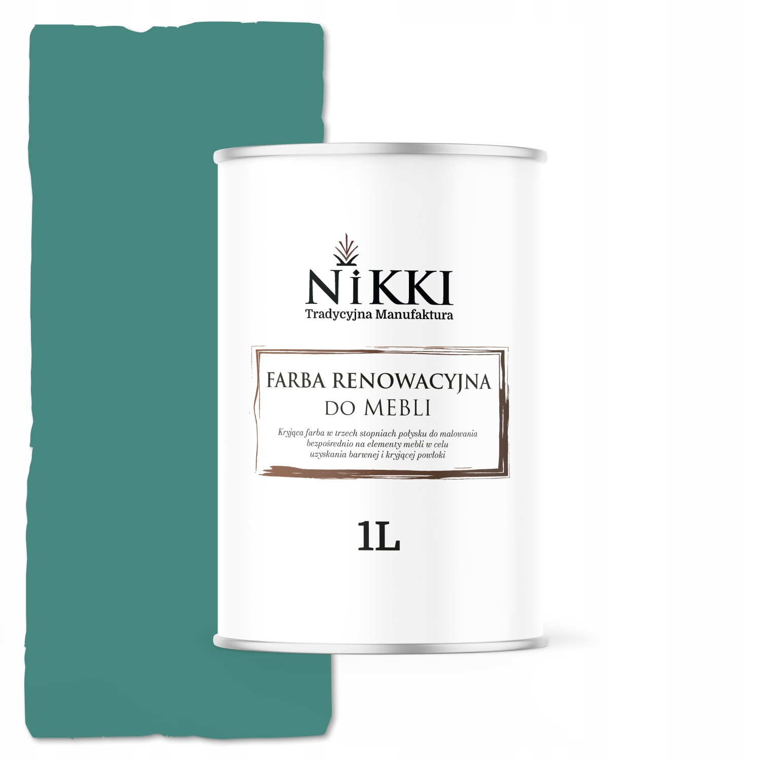 Farba Do Mebli Kuchennych Frontów Szafek Turkus Miętowy RAL6033 Satyna 1L
