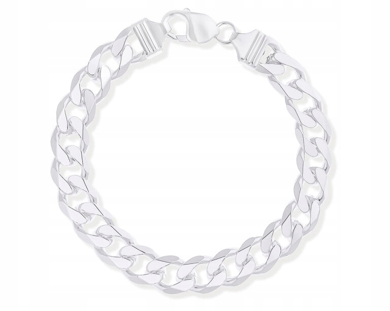Pánský náramek stříbrný 925, silný, široký, 24 cm