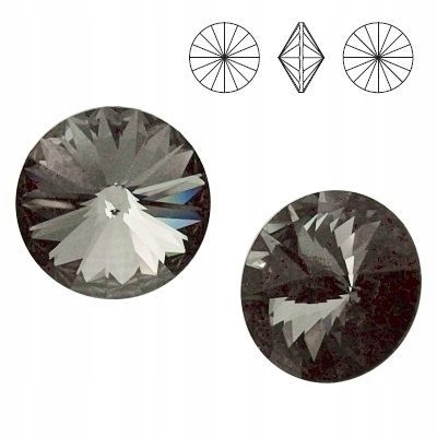 1122 MM 14 Swarovski Rivoli Silver Night Sini F