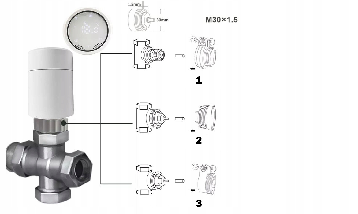 Głowica Tuya Zigbee Termostatyczna Smart Grzejnika Seria HY367