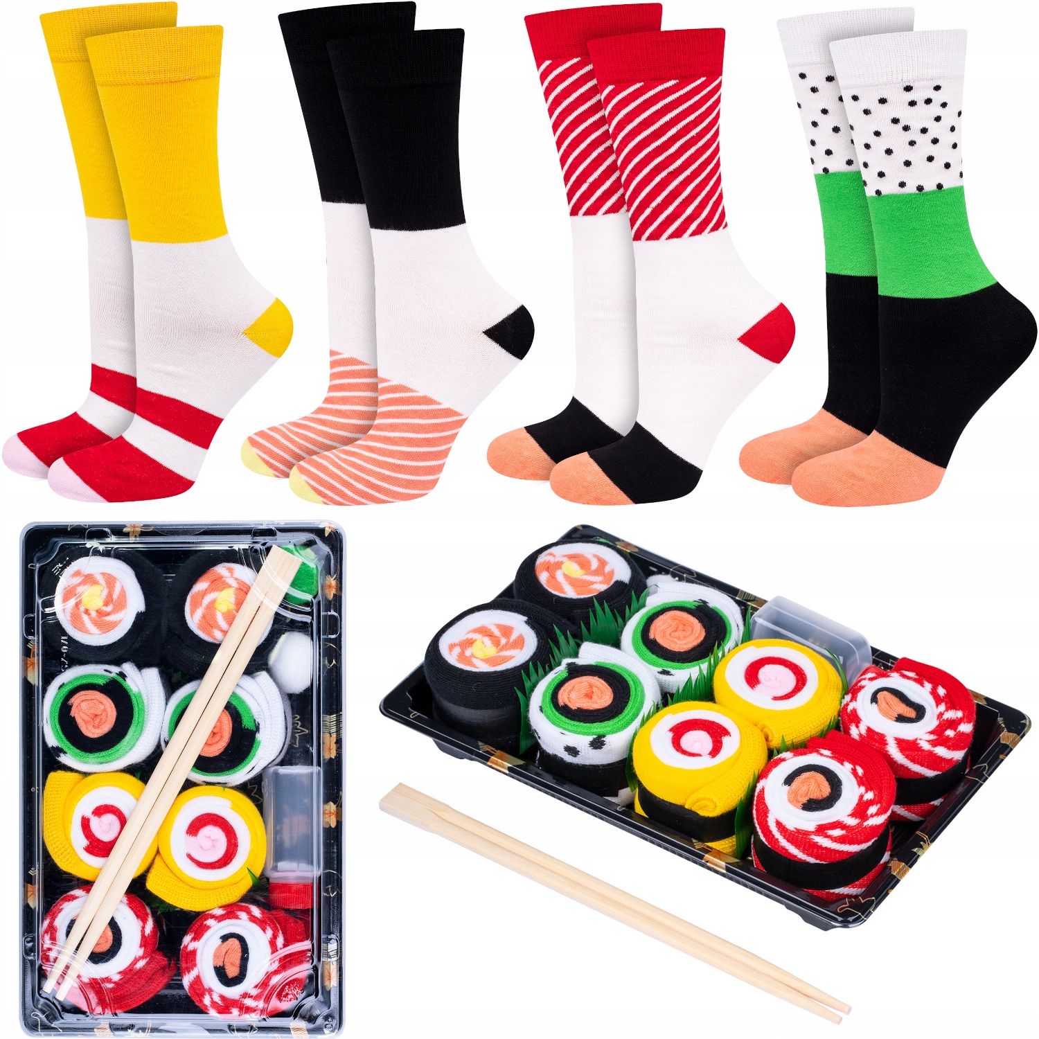 

4X Wesołe Skarpetki Sushi Soxo Skarpety Bawełniane