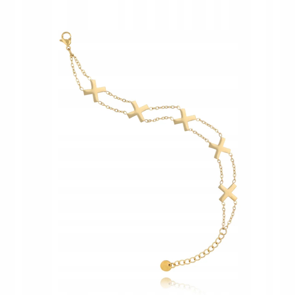 Dámský zlatý náramek By Dziubeka 19 Cm