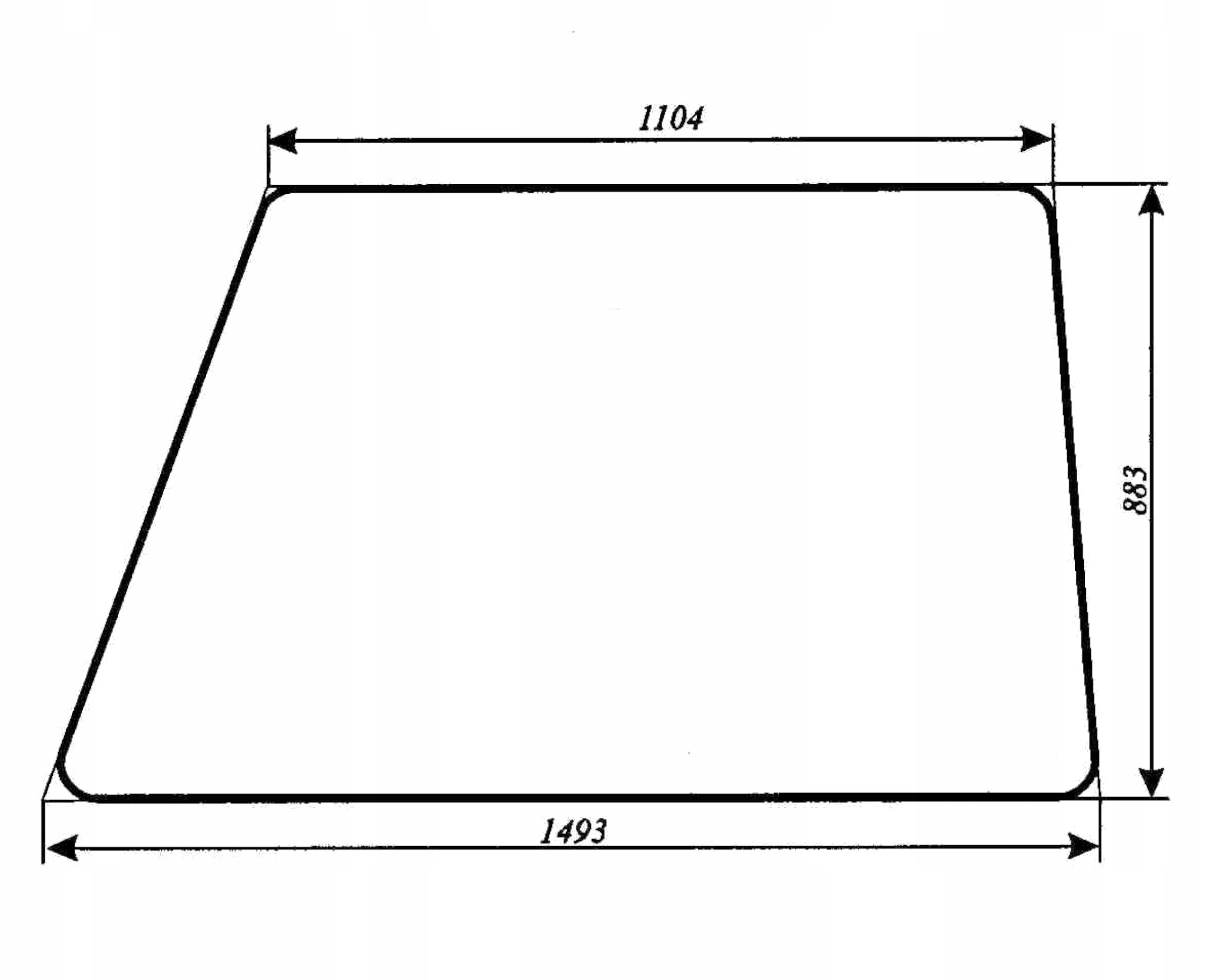 sklo pro bagru Varyński 406 boční vnitřní