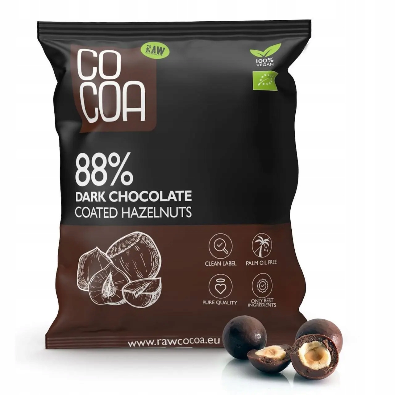Lískové Ořechy V Tmavé Čokoládě 88 % Bio 70 g Cocoa