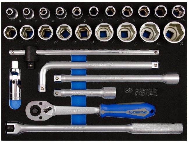 Zestaw NASADKI KLUCZE 6kt 8-32mm 1/2 27sz KING TONY WKŁAD 9-4527MRV02