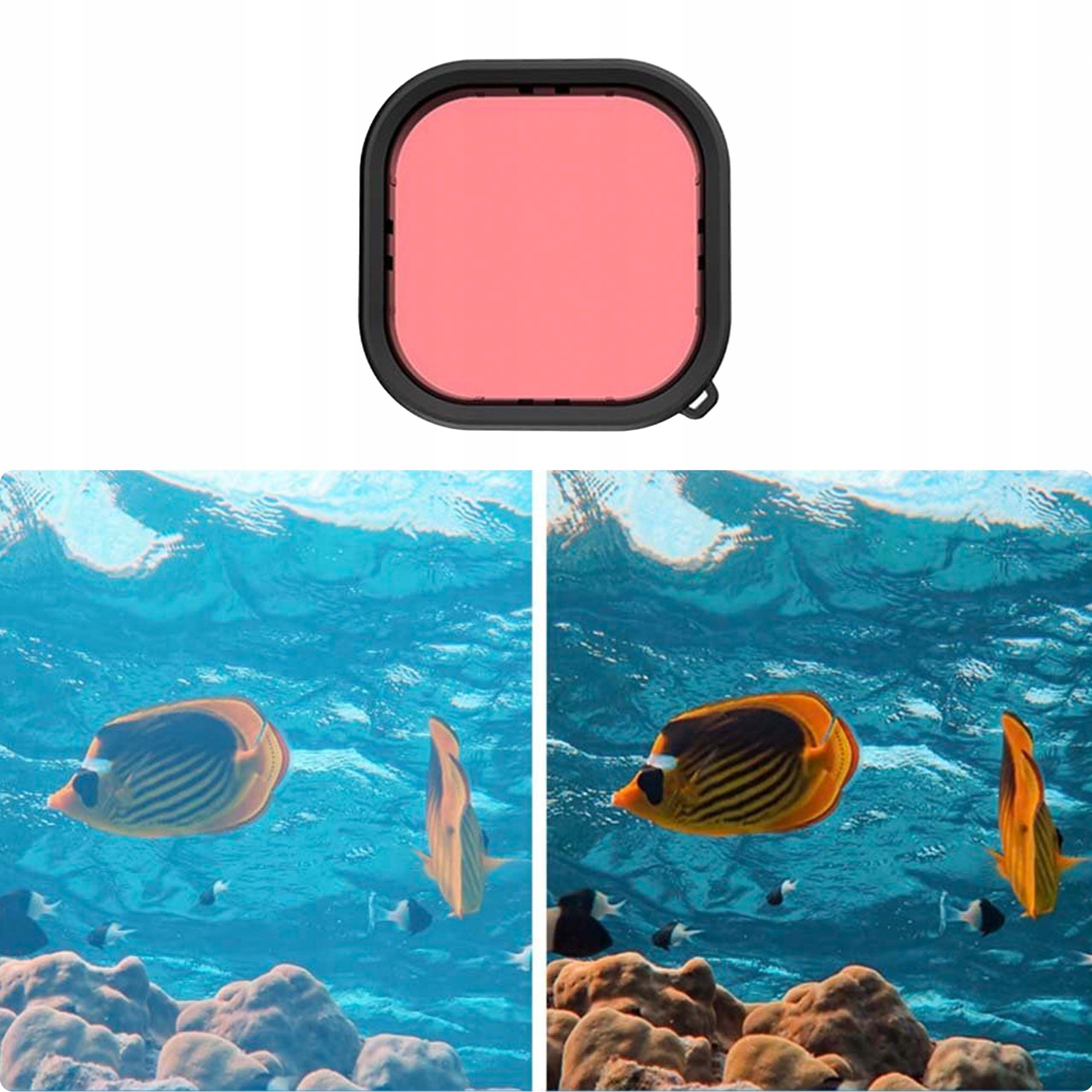 Obudowa wodoszczelna wodoodporna Telesin do GoPro 12 11 10 Filtry Czerwone Kolor bezbarwny