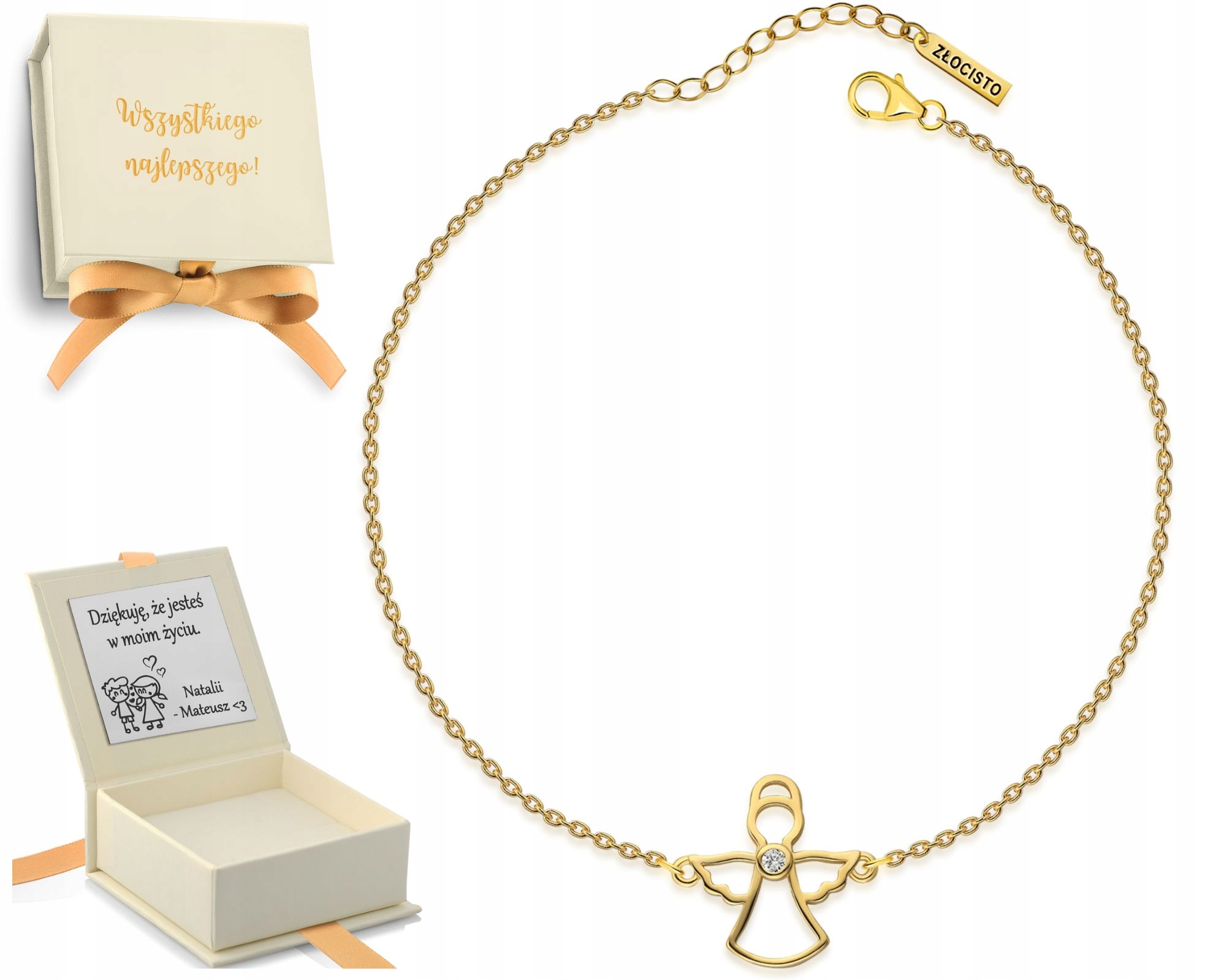 Pozlacený stříbrný náramek s andělem pro dítě ženy svaté přijímání 925