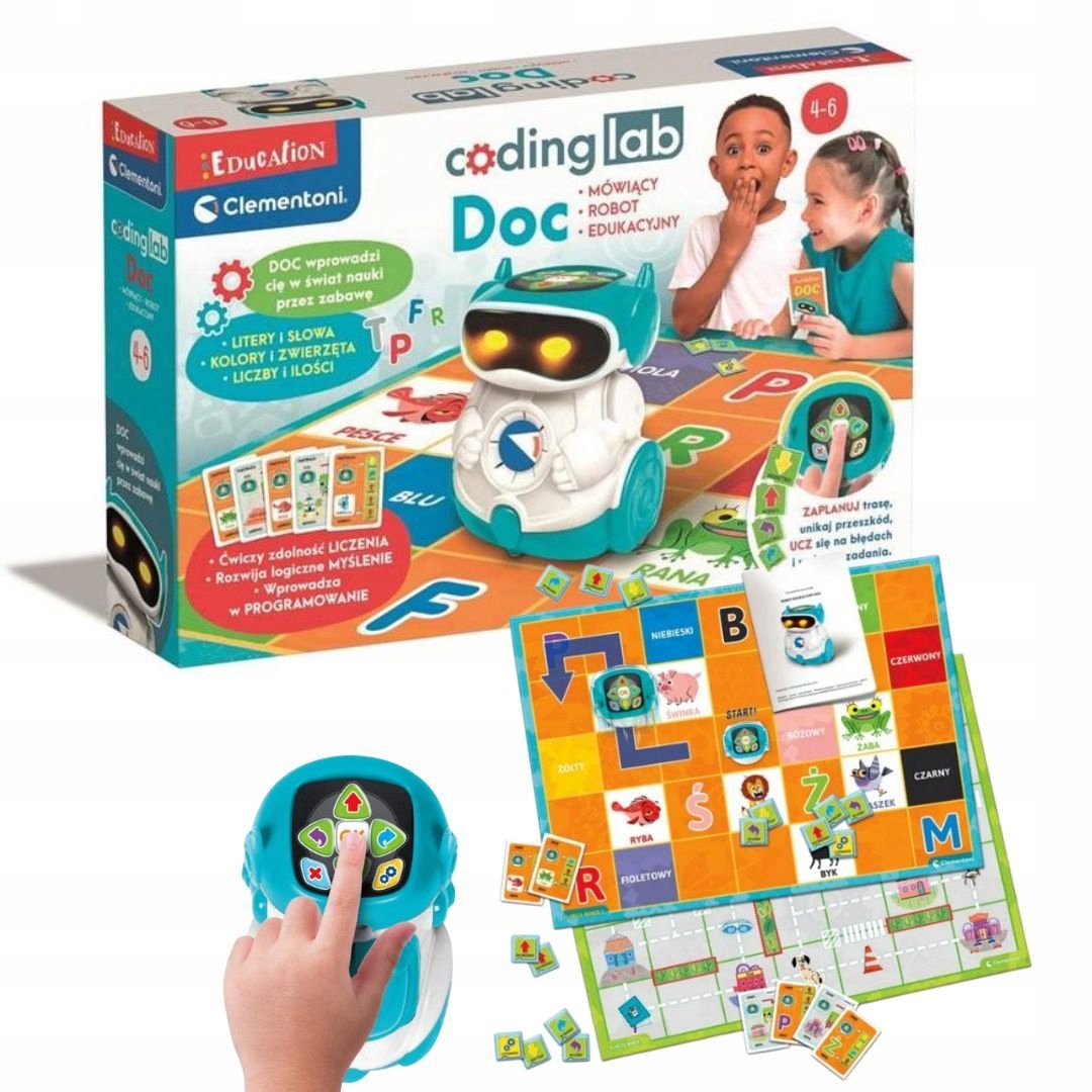 CLEMENTONI NAUKOWA ZABAWA EDUKACYJNY ROBOT DOC Rodzaj do programowania i kodowania
