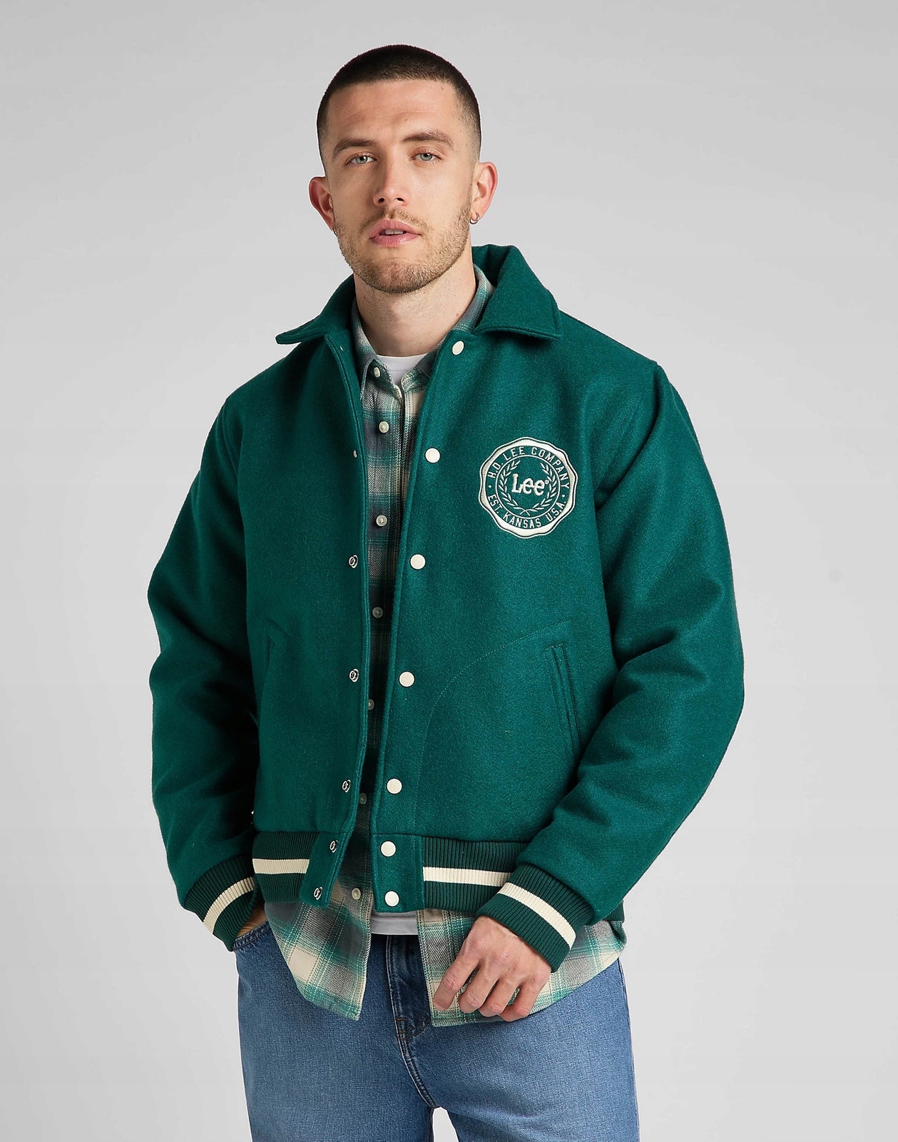 Męska kurtka przejściowa Lee Varsity Jacket Esmeralda L87TDB96 XXL