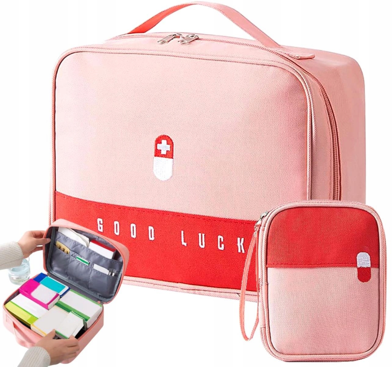 Apteczka medyczna Zestaw 2szt leki podróżna domowa Stan opakowania oryginalne