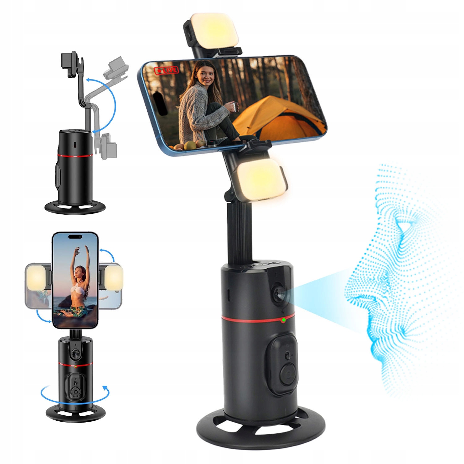 Stativ s gimbalem pro sledování obličeje 360° Ovládání gesty pro Vlog