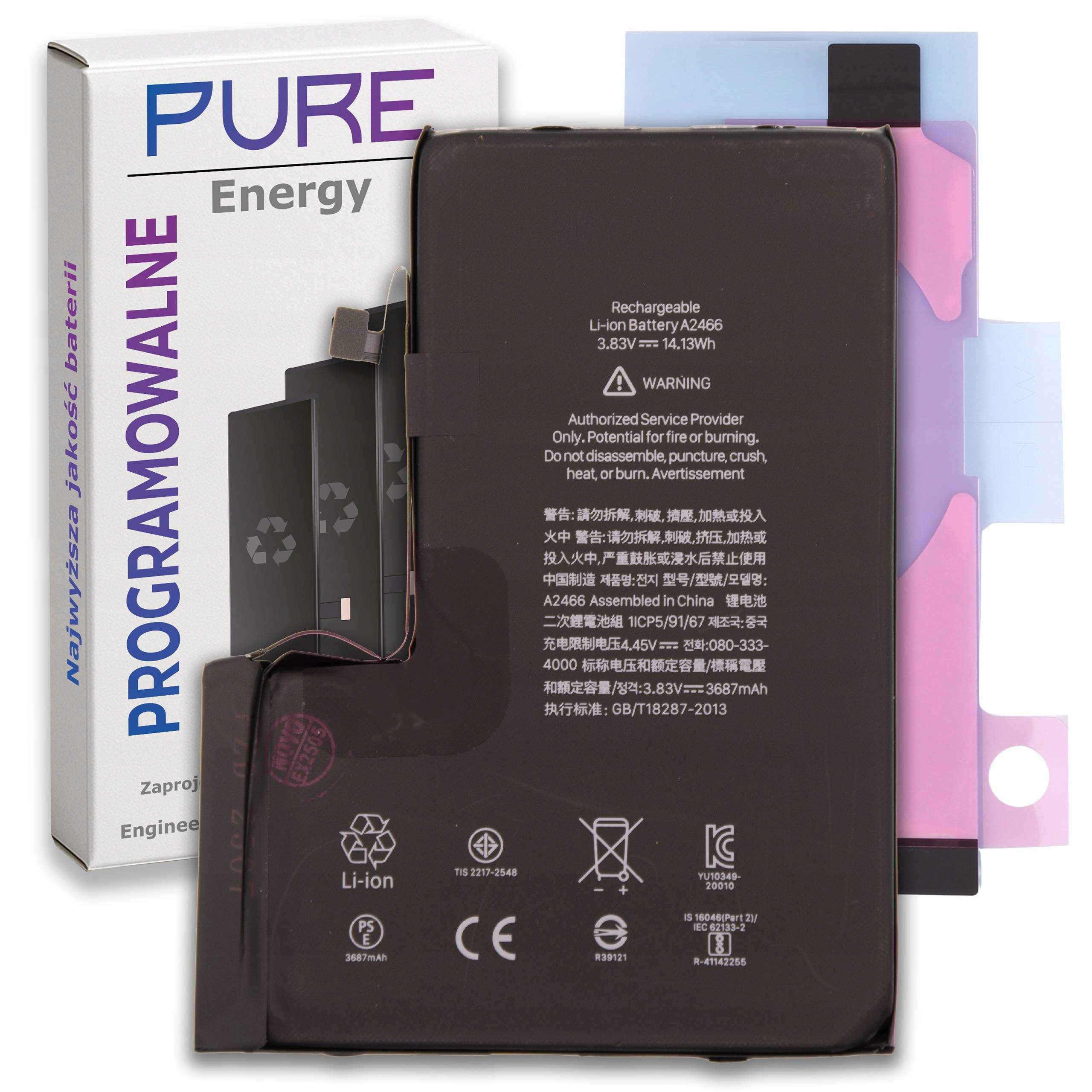 Bateria do iPhone 12 Pro Max Pure Energy Programowalny Akumulator 3687mAh