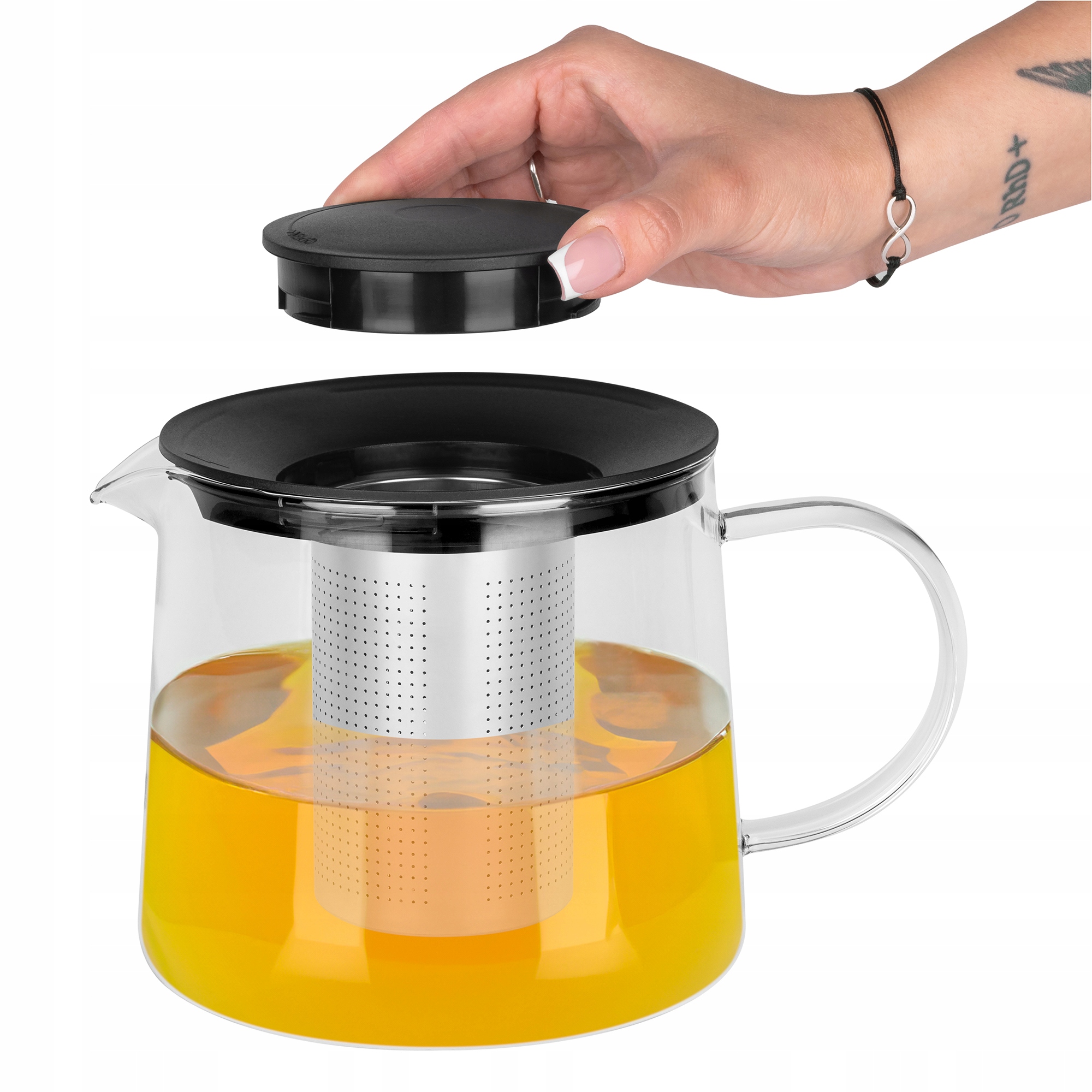 SZKLANY DZBANEK ZAPARZACZ DO HERBATY ZIÓŁ STALOWE SITKO 1,5L + PODGRZEWACZ Przeznaczenie Do herbaty Do kawy
