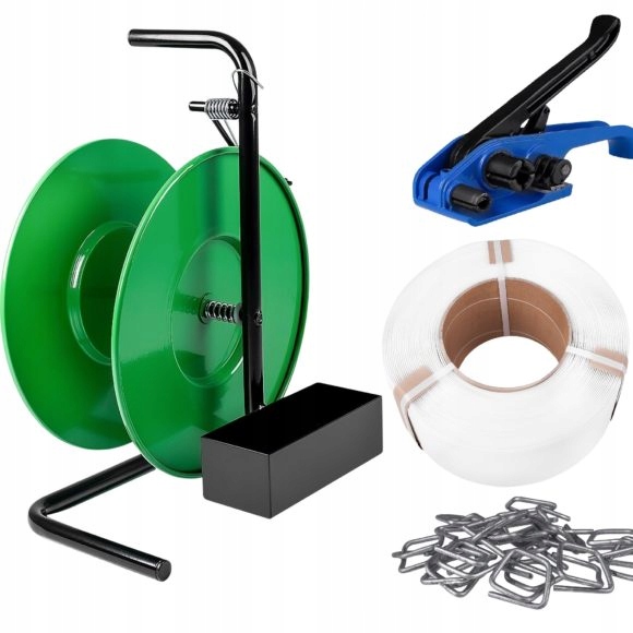 ZESTAW PAKOWY STOJAK TAŚMA NAPINACZ 19 mm/1000m