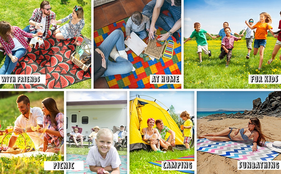 Koc piknikowy plażowy izolacja składany mata kemping biwak Meteor 220x200cm Kolor dominujący wielokolorowy