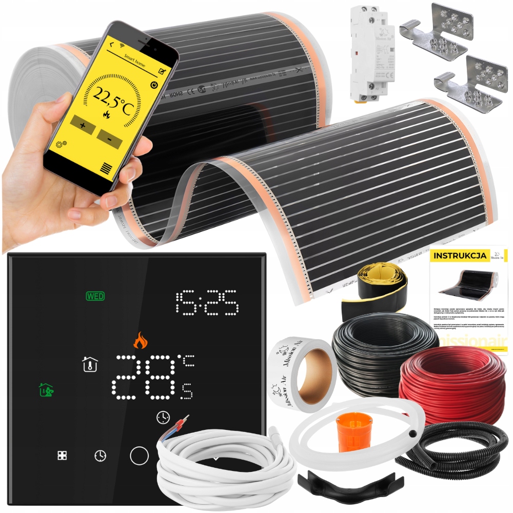 Set Mission Air Fólia vyhrievacia podložka Infračervená 50 cm A 160 W/m² 22 m² Ptc