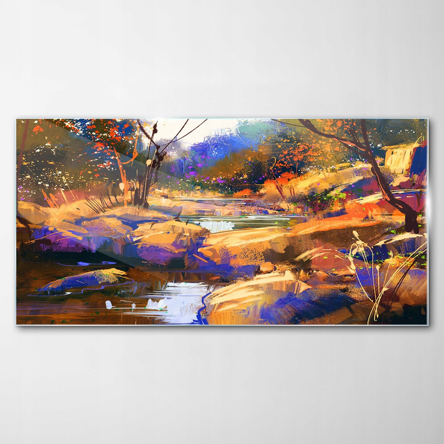 

Obraz Szklany Dekor Rzeka Kamienie Natura 140x70