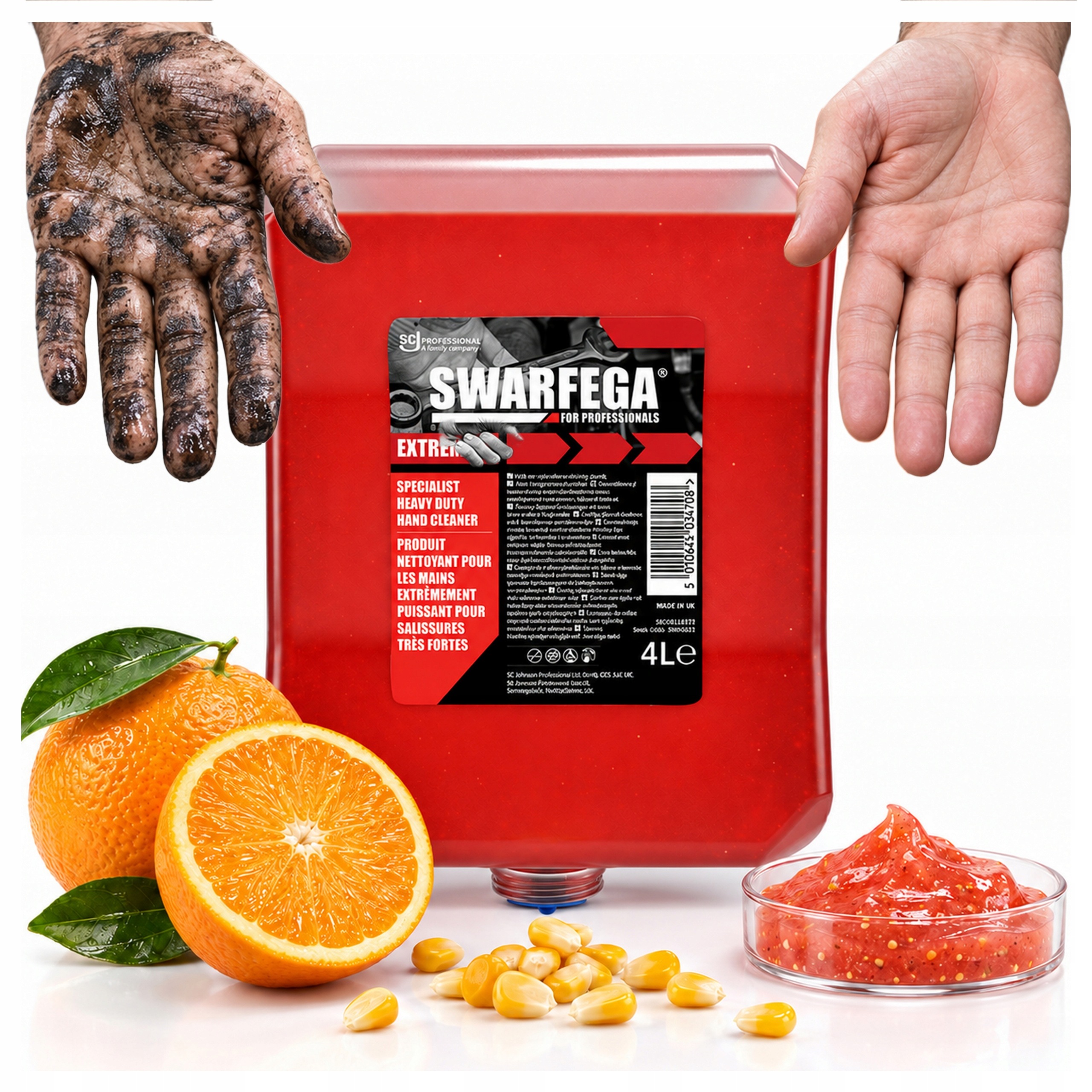 Pasta Gel Prostředek na mytí rukou pro práci Olej na mazání Swarfega Extreme Náplň 4L